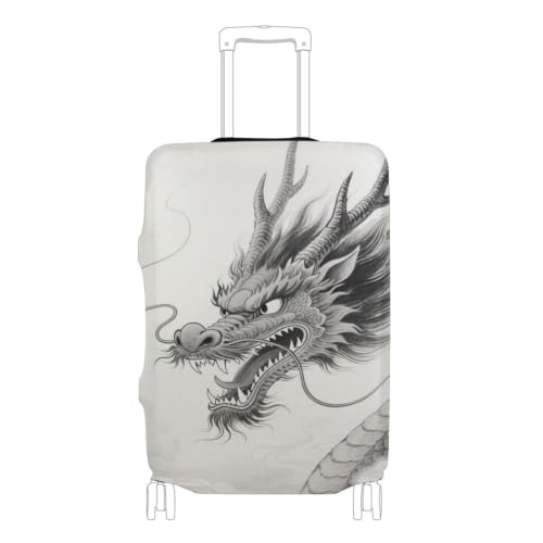 Housse bagage à main élastique dragon gris pour repérer et protéger sa valise L