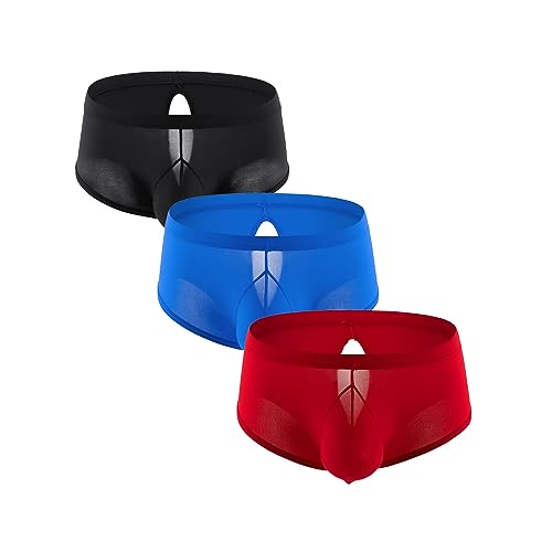 Men's Ice Silk Solid Color Short Leg Boxer Briefs Underwear Breathable Stretch Boxer Trunks - Main Image