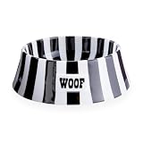 Jonathan Adler Vice Woof Pet Bowl, Black/White (32847)
