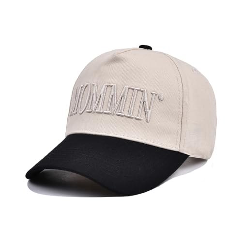 Image of Mommin Trucker Hat, Adjustable Embroidered Vintage Two-Tone Mama Baseball Cap