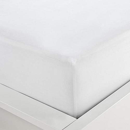 RAINBOWLINEN Luxury Soft 1 Pc Fitted Sheet with All Round Highly Durable Elastic 600 Thread Count Egyptian Cotton White Solid Full XL (54" x 80") Size 10" Deep Pocket