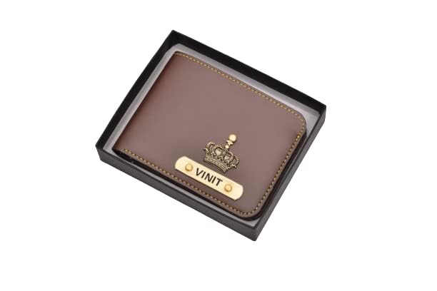 custom AbbZone Men's Personalized Wallet | Customized Slim Stylish Leather Wallet with Name & Charm | Birthday Gift for Men - Brown-picture-38