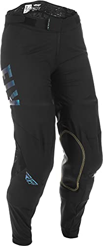 Fly Racing Pantalones Lite para mujer adulta 2022 (negro/aguamarina, 11/12)