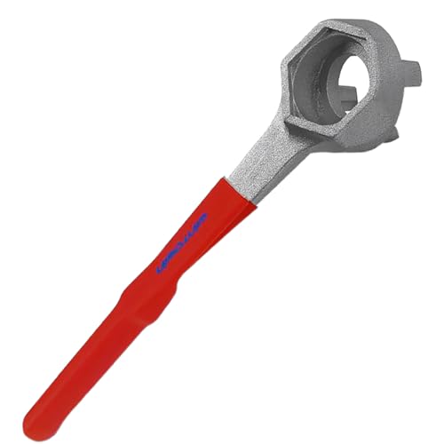 Image of Aluminum Drum Wrench, Bung Wrench, Barrel Opener Tool for Opening 10 15 20 30 55 Gallon Drum, Fits 2 inch and 3 /4 inch Bung Cap Red