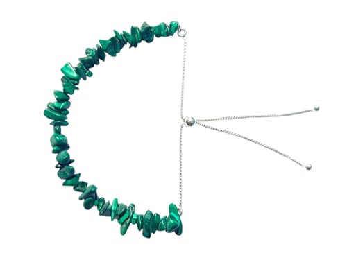 Bracelet en argent sterling et pépites de malachite de 25,4 cm un cadeau unique et précieux