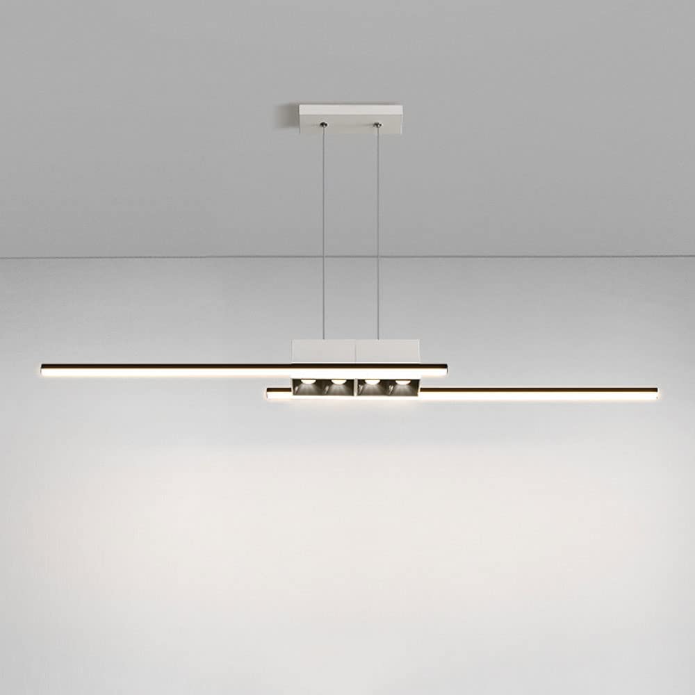 BHGFYXBS Led Pendant Spotlight Kitchen Island Lighting, Minimalist Linear Dining Table Light Fixture, Modern Strip Hanging Spot Lamps For Living Room Breakfast Bar,3000k-100cm