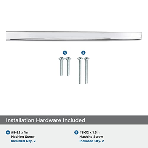 Image of Amerock Monument 6-5 /16 inch (160mm) Center-to-Center Polished Nickel Cabinet Pull - 10 Pack