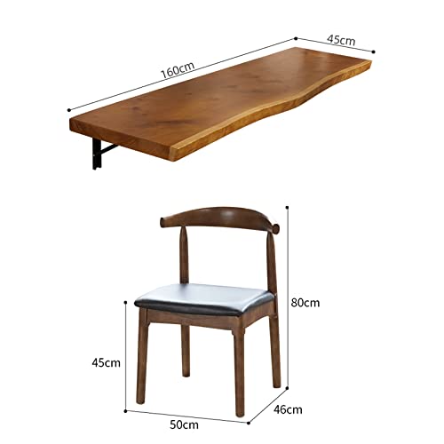 Table à manger murale pliante WBWAPA en bois massif, console et bureau rabattable - 3
