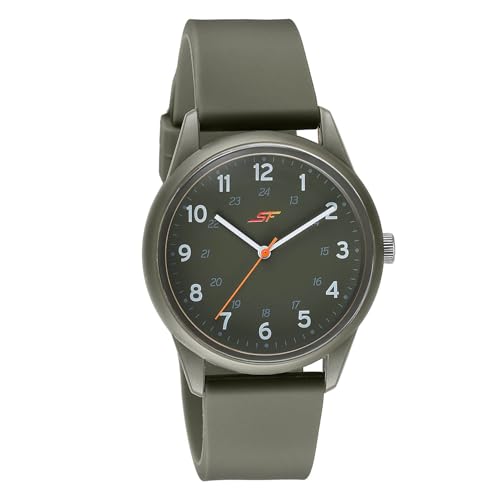 Image of SF Field with Quartz Analog Khaki Dial Khaki Silicon Strap Watch for Men - 77211PP04W