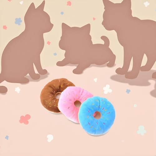 Juguete mordible donut multicolor para perros y gatos miniatura 2