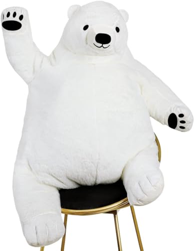 SNOWOLF Simulación Gigante de 60 cm, Juguete de Peluche, muñeca de Peluche Gigante, Oso de Peluche para decoración del hogar, día de San Valentín, Regalo de cumpleaños (60 cm, Blanco)
