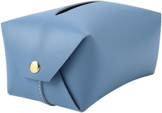 Leather Tissue Box Suitable for Living Room Home Bathroom Toilet Waterproof Drawer(Blue)