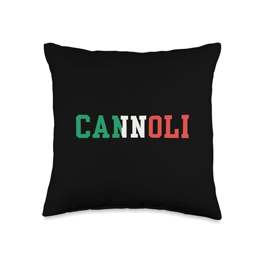 Cannoli Italian Food Lovers Trendy Italian Flag Cannoli Throw Pillow