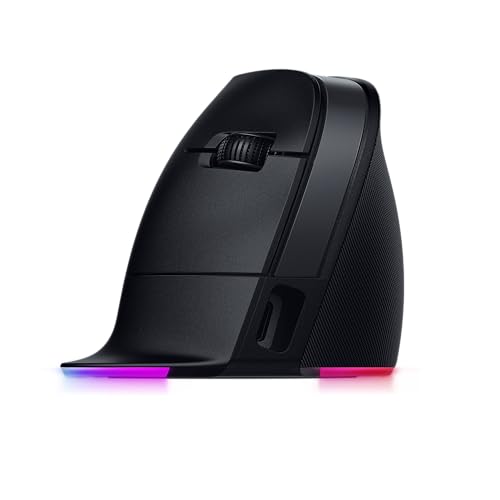 Image of Razer Pro Click V2 Vertical Wireless Mouse: 6 Button Ergonomic Design - One Click AI Prompt - Long Battery Life - Multi Device Connectivity via 2.4GHz, Bluetooth, or USB C Wired Mode - Chroma RGB