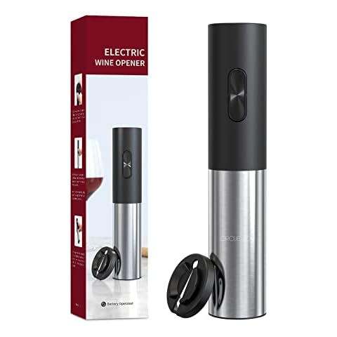 CIRCLE JOY Elektrischer Korkenzieher Automatischer Weinöffner mit Folienschneider Elektrischer Flaschenöffner aus Edelstahl Batteriebetriebener Weinöffner Geschenke Cover