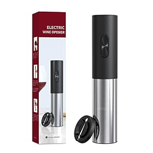 CIRCLE JOY Cavatappi Elettrico Apribottiglie Automatico, Estrattore Di Vino Motorizzato A Batteria Con Tagliacapsule Bloccabile, Batterie Non Incluse Cavatappi A Batteria - Acciaio Inossidabile