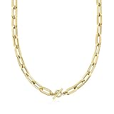 Ross-Simons Italian 14kt Yellow Gold Paper Clip Link Toggle Necklace. 18 inches