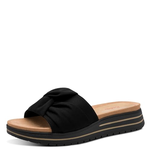 MARCO TOZZI Damen Pantoletten Bequem Sommer, Schwarz (Black), 39 EU