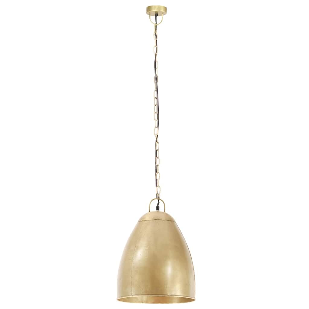 Przemysłowa okrągła lampa wisząca 32 cm mosiądz E27 25 W