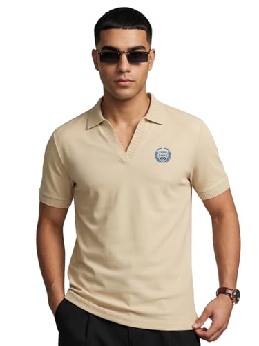 Image of Veirdo Men's Stylish Polo T-Shirt with Chest Pocket Print, Regular Fit Half Sleeve Casual Wear, Solid Summer Fashion for Office, Travel & Outings (S-2XL)