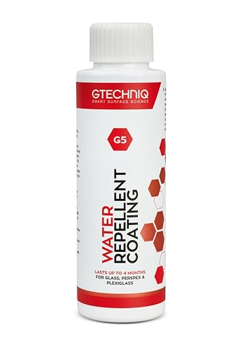 Gtechniq G5 Water Repellent Coating for Glass and Perspex 100ml - 3 to 6 Months, Beads Water for Car Windows, Marine Glass