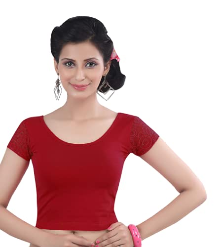 Jerrica Sales blouse for women Merrun stretchable cotton readymade saree Blouse (Free size,XL)
