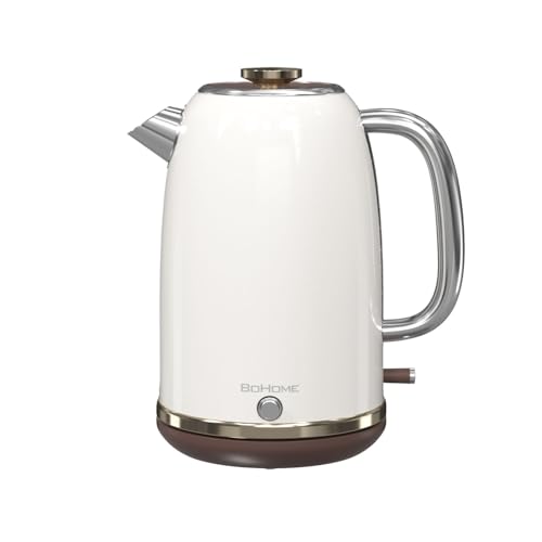 BOHOME Electric Kettle, 1.8L/1200W, Stainless Steel, Keep Warm Function, Auto Shutoff, BPA-Free, Hot Water Kettle for Coffee & Tea, No Plastic Contact with Water