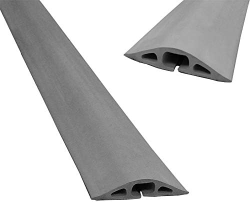 5 ft. D-2 Rubber Duct Cord Cover & Rubber Cable Protector Gray