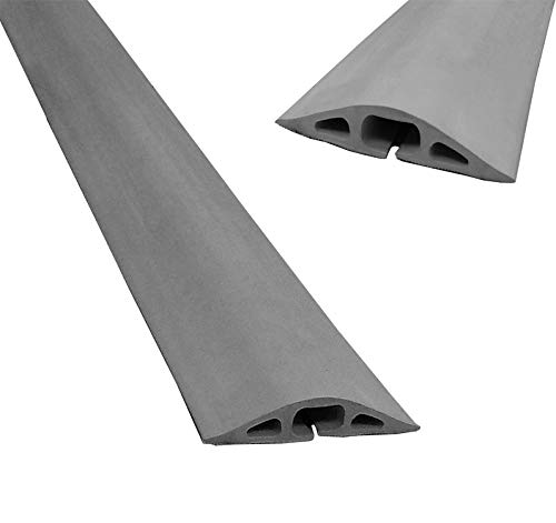 Electriduct D-2 Low Profile Rubber Duct Cord Cover Floor Cable Protector - 5 Feet - Gray (Raw Rubber Material) miniatura 1
