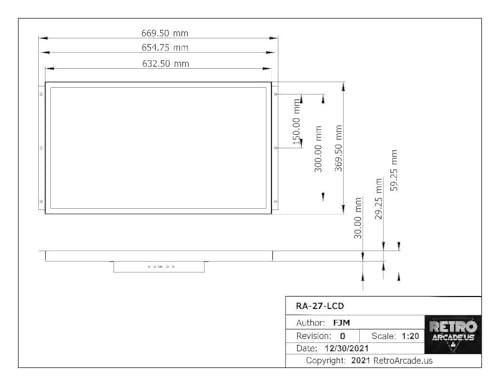 Image of 27 Inch Arcade Game LED Monitor, for Jamma, MAME, and Cocktail Game Cabinets, Also Industrial PC Panel Mountable