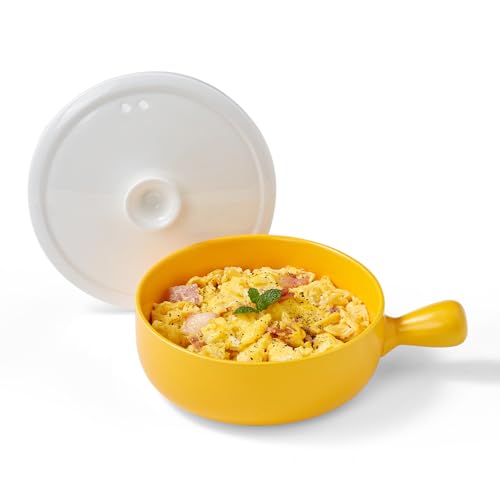 EliteVibe Ceramic Microwave Egg Cooker, 3 Eggs, BPA-Free