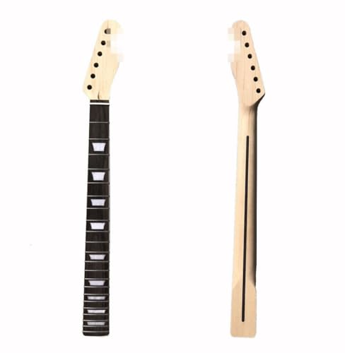 YoungMonic Gitarrenhals aus Ahorn, unlackiert, 22 Bünde, Palisander-Griffbrett, Trapezeinlage für Strat ST Teile, Gitarrenhals-Ersatz (22 Bünde)