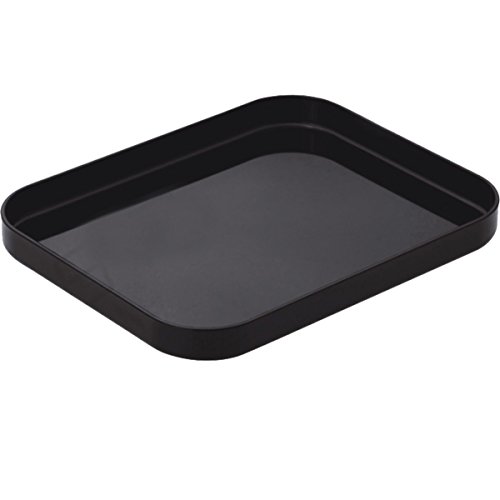 Yakri Black Plastic Acrylic Collection Serving Trays& Platter For Kitchen,Beverage,Drink,Food Or Bathroom (L9.8 X W7.9 X H1) #TOP9