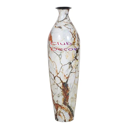 Image of C.D Metal Unbreakable Flower Vase White Stone