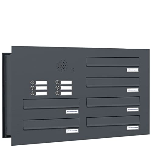 AL Briefkastensysteme 6 er Briefkasten Mauerdurchwurf in Anthrazitgrau RAL...