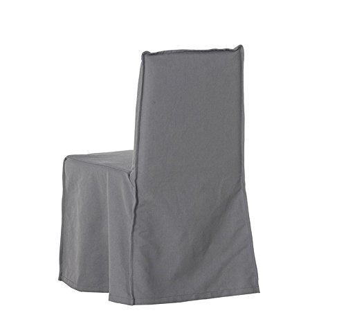 Flamant Michou Slipcover Dining Side Chair, Blue Linen Cotton #TOP1