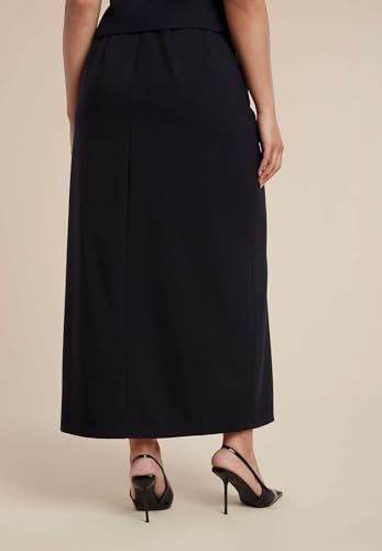 ELOQUII Women's Plus Size Buttoned Maxi Column Skirt3