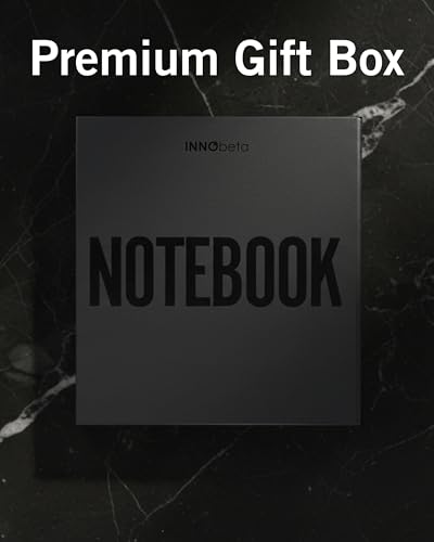 Image of InnoBeta Personalized Notebook for Men, Hardcover Leather Journal for Writing, Travel, Business, Work & School, Note Taking, A5 Diary Notepad, 5.7 inchx8.3 inch Black, K