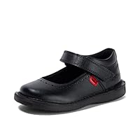 Kickers Junior Girl's Kopi MJ Brogue Leather Shoes, Black, 1 UK
