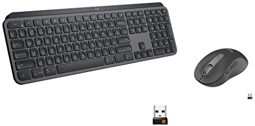 Image of Logitech MX Keys Advanced Illuminated Wireless Keyboard- Graphite Black (920-009418) & Signature M650 Wireless Mouse, 2-Year Battery, Silent Clicks, Graphite
