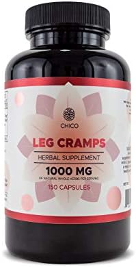 CHICO Leg Cramps - Organic Dietary Supplement for Calf, Foot and Leg Cramps Relief - Contains Magnesium, Black Cohosh, Chamomile, Ginger, Turmeric - Non-GMO, No Preservatives - 150 Capsules, 1000mg