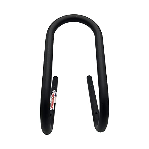 Image of Pit Posse 11023BK Motorcycycle Wheel Chock Permanent 5 1 /4 inch Trailer Truck Van Front Tire - Made in USA - Predrilled Mounting Holes - Powder Coated Black Finish - 5 Year Warranty (Black)