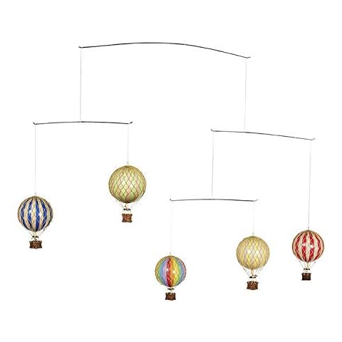 Authentic Models Hot Air Balloon Mobile | Gender Neutral Decor | Mobile for Ceiling | Nursery Mobile | Easy to Hang and Assemble (Primary Colors) Cover