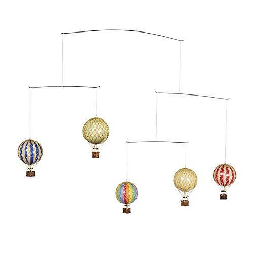 Authentic Models Hot Air Balloon Mobile | Gender Neutral Decor | Mobile for Ceiling | Nursery Mobile | Easy to Hang and Assemble (Primary Colors)