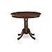 East West Furniture ANT-AWA-TP Antique Modern Kitchen Table - a Round Dining Table Top with Pedestal Base, 36x36 Inch, Walnut
