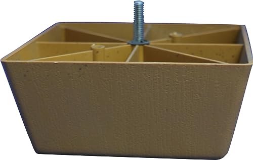 FR Caramel Plastic Square 2.5 Inch Leg for Sofas and Recliners, Set of 4