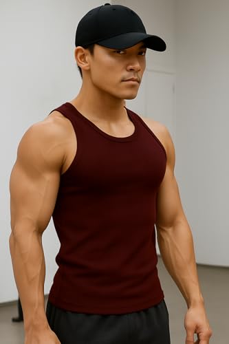 Image of Rockwell Men's Premium Cotton Vest - Sleeveless Gym Undershirt | Breathable, Stretchable & Skin-Friendly Innerwear for Everyday Comfort | 302