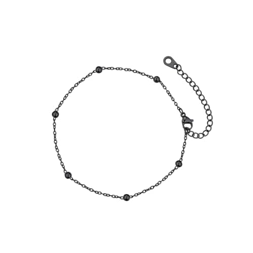 FaithHeart Waterproof Ankle Bracelets for Women, 1/2/3Pcs Non Tarnish Stainless Steel Layered Anklet Set Paperclip Figaro Cuban Link Chain Dainty Summer Beach Jewelry Gift Adjustable Size a.