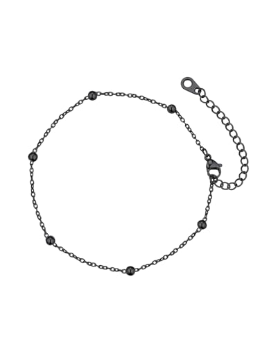 Image of FaithHeart Waterproof Ankle Bracelets for Women, 1 /2 /3Pcs Non Tarnish Stainless Steel Layered Anklet Set Paperclip Figaro Cuban Link Chain Dainty Summer Beach Jewelry Gift Adjustable Size