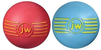 JW Isqueak Ball Rubber Dog Toy Size Medium Pack of 2 Color Color May Vary